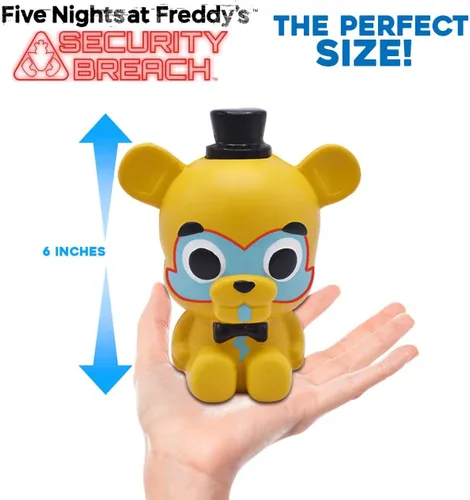 Vista 4 de Five Nights at Freddy's Security Breach Glamrock Freddy Mega SquishMe - Juguete de espuma con aroma a fresa de 6 ″