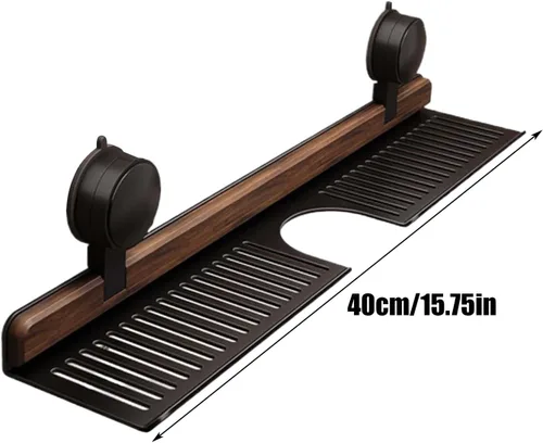 Vista 6 de Organizador de ducha con ventosa, organizador de ducha sin taladro, bandeja de almacenamiento para colgar en la pared para dormitorio, baño
