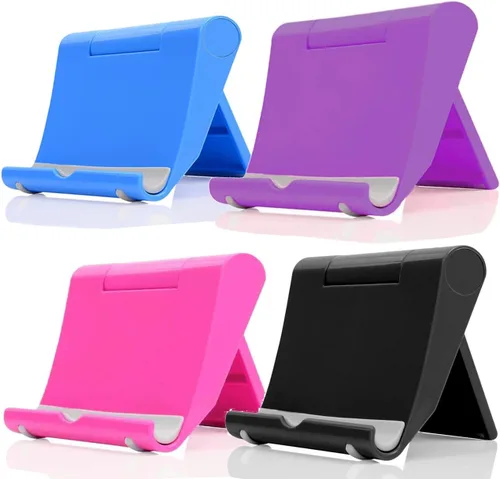 Vista 12 de Soporte plegable ajustable para teléfono celular para escritorio, compatible con la mayoría de teléfonos inteligentes y tabletas, base de goma