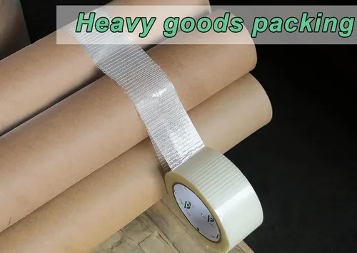 Vista 3 de BOMEI PACK Cinta de filamento bidireccional de 4 rollos, cinta de fleje reforzada con fibra de vidrio, 6.7 mil x 2 pulgadas x 55 yardas