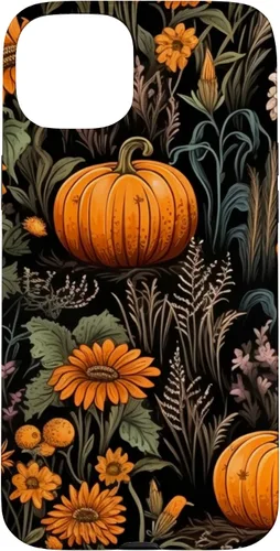 Vista 9 de iPhone 16 Autumn Flower Fall Halloween Spooky Pumpkin Floral Themed Case