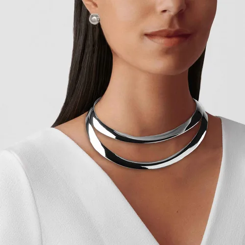 Vista 8 de Barode Gargantilla de collar africano, gargantilla dorada, babero, collares gruesos, conjuntos de aretes, joyería para mujer