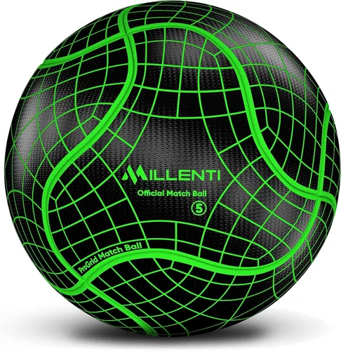Vista 10 de Balón de fútbol Millenti tamaño 5 – Reverse Bend-It – Balón de fútbol con alta visibilidad, fácil de rastrear – Balones de fútbol oficial con unión