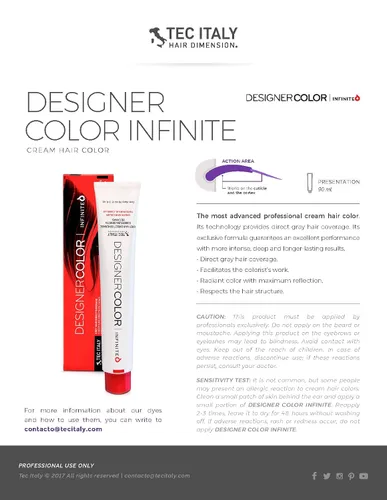 Vista 3 de Tec Italy Designer Color Hight Fidelity - Color de alta fidelidad, 3 onzas (10.1 rubio ceniza extra claro)