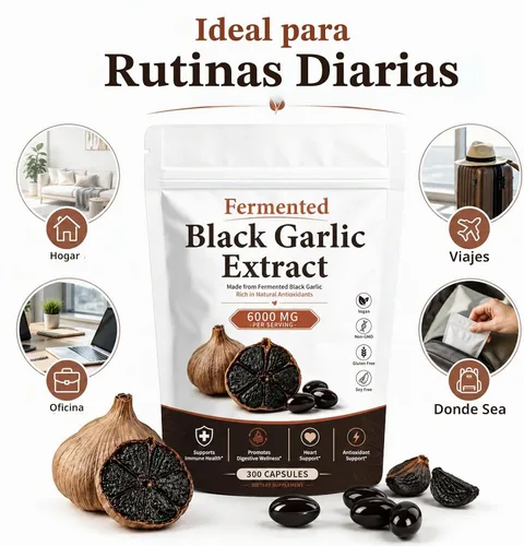 Vista 7 de Extracto de ajo negro fermentado, cápsulas blandas de ajo negro premium, 300 cápsulas