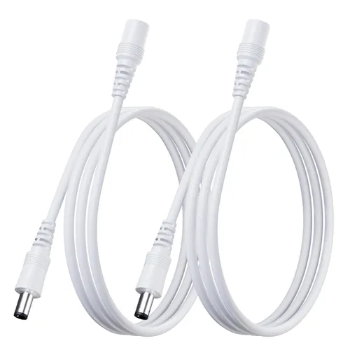 Vista 17 de Paquete de 2 cables de extensión de cobre puro de CC de 3 pies/3.3 ft, universal de 0.217 in x 0.083 in, enchufe hembra a macho, cable de 12 V
