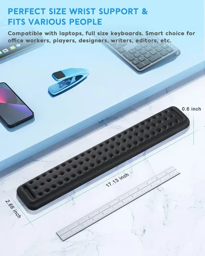 Vista 6 de Lekvey - Reposamuñecas para teclado de computadora, reposamuñecas ergonómico de espuma viscoelástica para aliviar el dolor, almohadilla