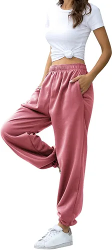 Vista 3 de HeSaYep - Pantalones deportivos de cintura alta para mujer, pantalones deportivos holgados para descansar