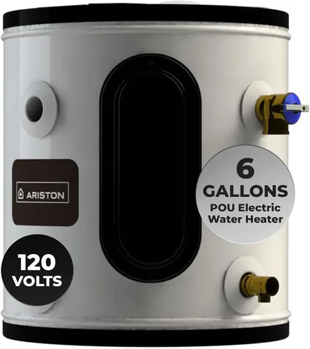 Vista 4 de Calentador de agua eléctrico Ariston de 6 galones, 120 V, tanque de punto de uso compacto para RV, cámper, espacios pequeños, solución