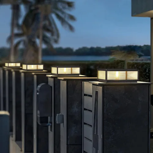Vista 6 de Luz de poste para exteriores de 12 x 12 pulgadas, luz de columna, lámpara de columna con cable de 110-240 V (12-36 V bombilla de reemplazo), luz