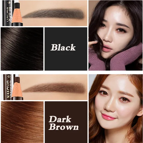 Vista 7 de 5 COLORES Set Lápiz De Cejas Dibujo Ojo Cejas Pluma Peel Off Maquillaje Cosmético