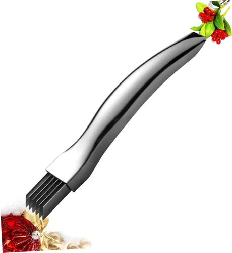 Vista 7 de Cortador de cebolla de acero inoxidable Mandolina Cortador para cocina Dicer Chopper Vegetales Scallion Stripper Herb Stripper