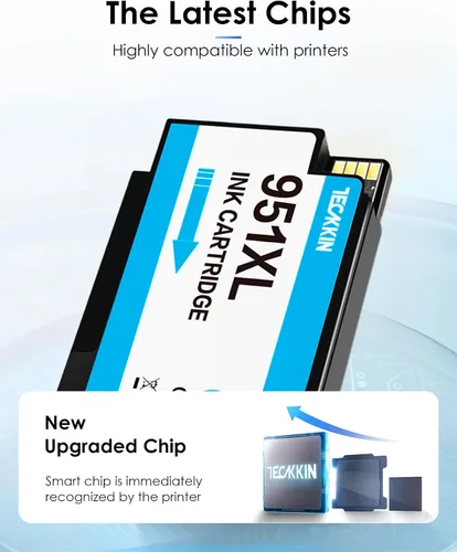 Vista 7 de Paquete combinado 950XL 951XL de alto rendimiento, 5 unidades compatibles con cartuchos de tinta HP 950 951, paquete combinado funciona con HP