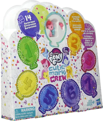 Vista 4 de My Little Pony Toy Cutie Mark Crew Confeti Party Countdown Coleccionable, paquete de 8 con 14 sorpresas
