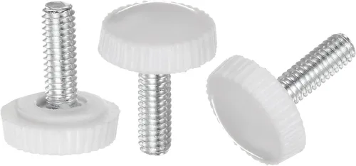 Vista 23 de uxcell 20 pomos moleteados de rosca métrica macho M4 x 0.236 in, pomos de sujeción de tornillo de pulgar, mango de plástico con perno roscado