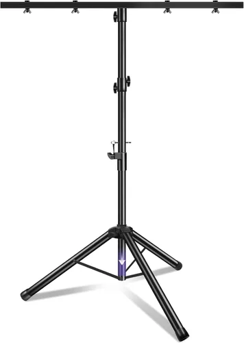 Vista 8 de PPH-Sisy Soporte de luz para DJ, resistente, para trípode, barra en T, luces de escenario, ajustable, 39-70 pulgadas, montaje de trípode