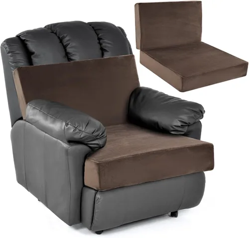 Vista 12 de HOMBYS Cojines de espuma para sillas reclinables para ancianos, almohadillas de silla de 4 pulgadas de grosor con soporte de respaldo para silla