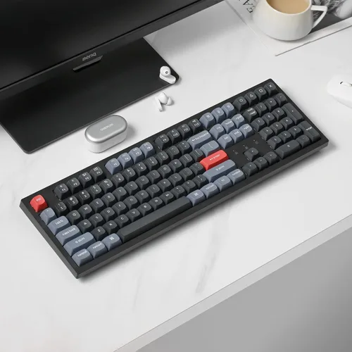 Vista 8 de Keychron K10 Pro Teclado mecánico inalámbrico personalizado, diseño 100% QMK programable Bluetoothcon cable RGB retroiluminado con interruptor