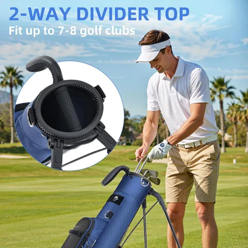 Vista 3 de Shopsource Bolsa de soporte de golf, bolsa de transporte ligera Par 3 con bolsillo aislado para enfriar, fácil de transportar y duradera, ideal