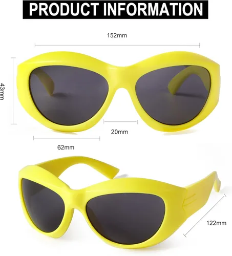 Vista 4 de SORVINO Gafas de sol ovaladas futuristas para mujeres y hombres, lentes envolventes de gran tamaño para mujeres y hombres, tonos beige y ros