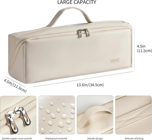 Vista 3 de Veki Estuche de almacenamiento de viaje para Dyson Airwrap Styler, color Blanco sucio