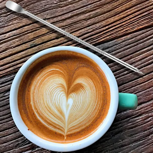 Vista 4 de Pluma artística de café con leche de acero inoxidable – Bolígrafo de especias, accesorio para máquina de café espresso capuchino, herramienta