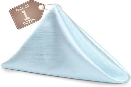 Vista 56 de Ultimate Textile -1 docena - Reversible Shantung Satin - Majestic - Servilletas de tela Majestic de 17 x 17 pulgadas color azul pizarra