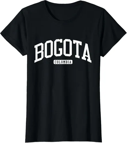Vista 48 de Camiseta estilo universitario de Bogotá Colombia, Negro