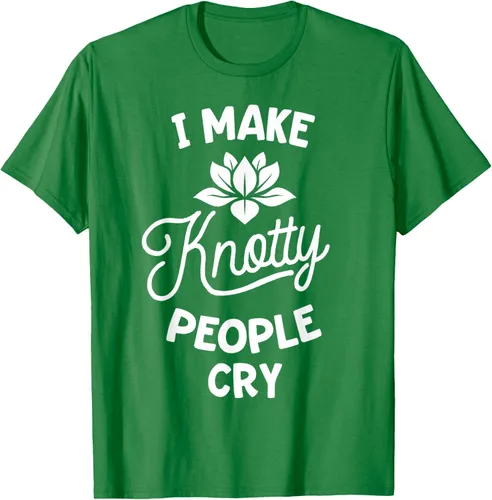 Vista 4 de Camiseta divertida de terapia de masaje I Make Knotty People Cry, Negro, S