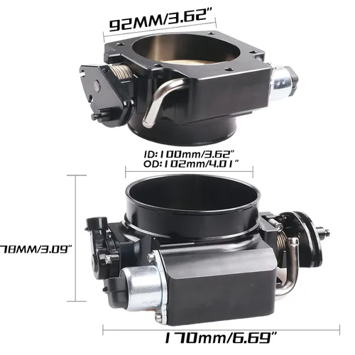 Vista 2 de Cuerpo del acelerador de 92 mm para LS1 LS2 LS3 LS6 LS7 LSX Colector de admisión con sensores de posición del acelerador TPS y control de aire
