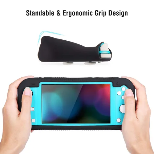 Vista 3 de Teyomi Protective Case Compatible with Nintendo Switch Lite, Silicone Protective Cover for Nintendo Switch Lite with Tempered Glass Screen