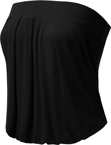 Vista 2 de DOUBLJU - Top de tubo elástico plisado natural para mujer con banda elástica con talla grande