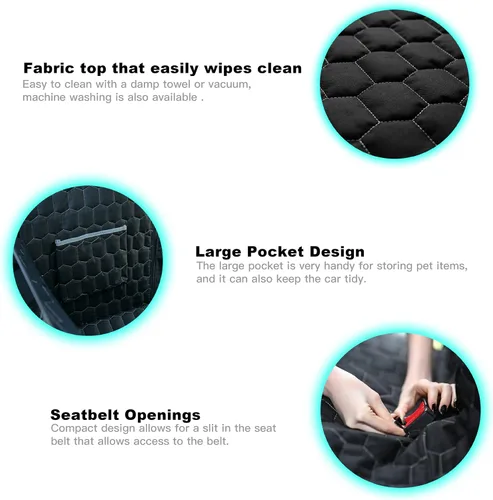 Vista 5 de Meginc Fundas de Asiento para Perros para Asiento Trasero, Asiento de Coche para Perros para Tesla Model 3, Funda de Asiento para Mascotas 100%