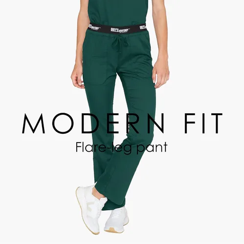 Vista 3 de Pantalón de uniforme médico estilo Greys Anatomy con 3 bolsillos para mujer - pantalón médico con ajuste moderno