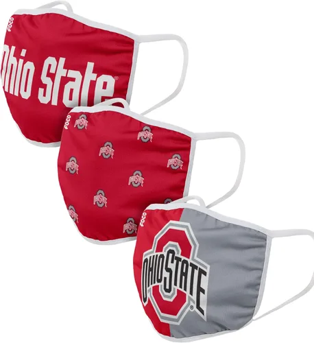 Vista 90 de FOCO - Cubrebocas universitario de la NCAA para adultos (unisex, 3 unidades)
