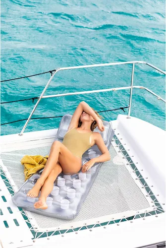 Vista 2 de Intex 58894EP - Colchón francés de 18 bolsillos para tumbona de piscina con reposacabezas