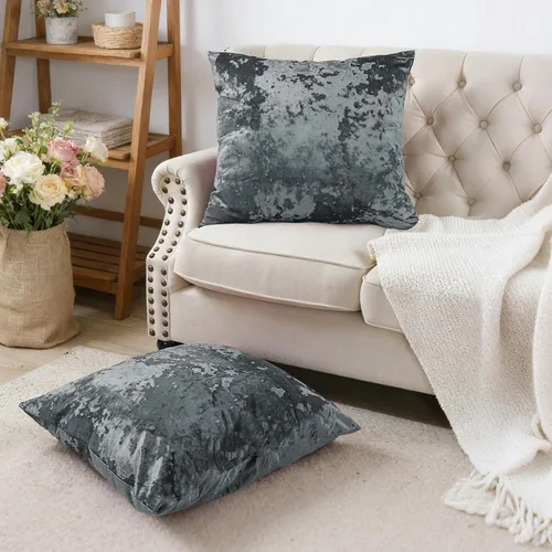 Vista 21 de Home Soft Things Funda de almohada decorativa de terciopelo triturado, 4 piezas, aguacate, 20 x 20 pulgadas, funda cuadrada de acento suave