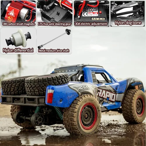 Vista 5 de Autos RC 1:14 Camión RC 30 MPH 4WD Auto de Control Remoto Todo Terreno Carro Trofeo para Adultos Niños Juguetes Rápidos Todoterreno RC Buggy Big
