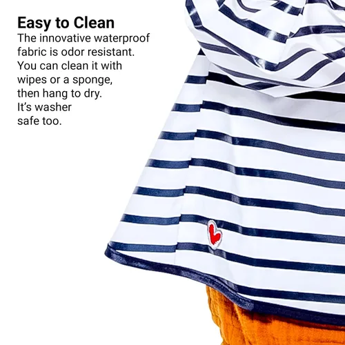 Vista 3 de Bata impermeable para padres, Rayas azules