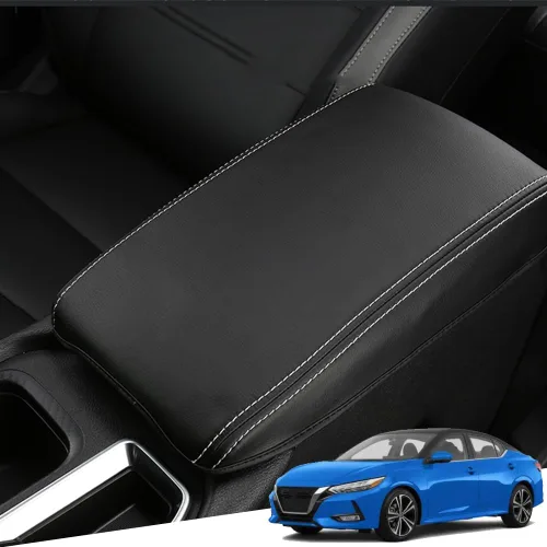 Vista 74 de Great-luck Funda de cuero para consola central, almohadilla para reposabrazos, accesorios de cubierta de caja (costuras rojas) para BMW X1 2023 2024