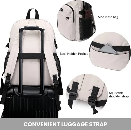 Vista 8 de MIRLEWAIY Mochila casual universitaria, ligera, mochila de trabajo para adolescentes, niñas, niños, mujeres y hombres, M, Mochilas de viaje