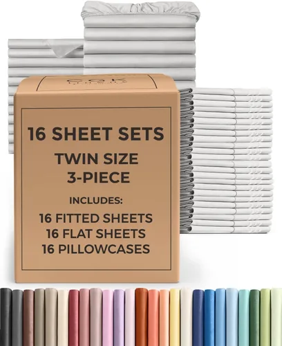 Vista 138 de Pack of 2, Twin Size 3 Piece Sheet Set - Breathable & Cooling - White