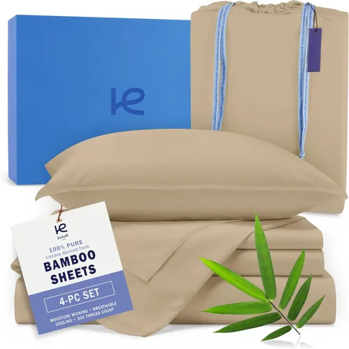 Vista 10 de Kickoff - Juego de sábanas de bambú de viscosa de tamaño individual, 3 piezas, 100% viscosa de bambú orgánico, juego de sábanas refrescantes