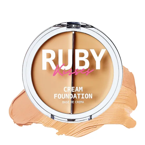Vista 11 de Ruby Kisses 3D Face Creator - Base y corrector en crema, 12 horas de duración, cobertura media a completa, no grasa, ideal para maquillaje y paleta