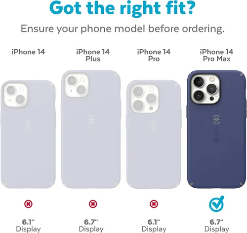 Vista 2 de Speck Funda transparente para iPhone 14 Pro Max, protección contra caídas, resistente a los arañazos, funda delgada de doble capa para iPhone de 6.7