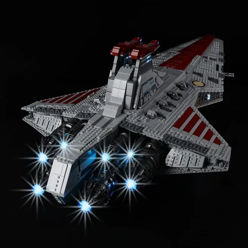 Vista 5 de Kyglaring Kit de luces compatible con bloques de construcción Lego Star Wars Venator 75367, accesorios de iluminación mejorados para Class Republic