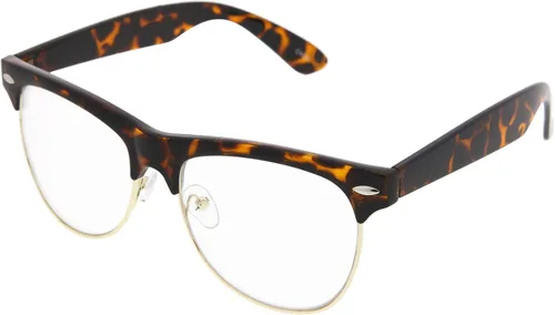Vista 2 de Classic Clubmaster inspired Full Brow lente transparente anteojos de sol clásico anteojos