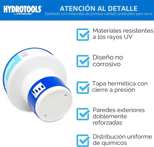 Vista 6 de HYDROTOOLS BY SWIMLINE 8725 Dispensador de productos químicos de gran capacidad para piscina y spa, compatible con bromo y cloro soporta tabletas