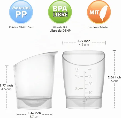 Vista 2 de Maymom Taza de alimentación para bebé, reutilizable y desechable a corto plazo para la primera colección de leche, 1 oz, 4