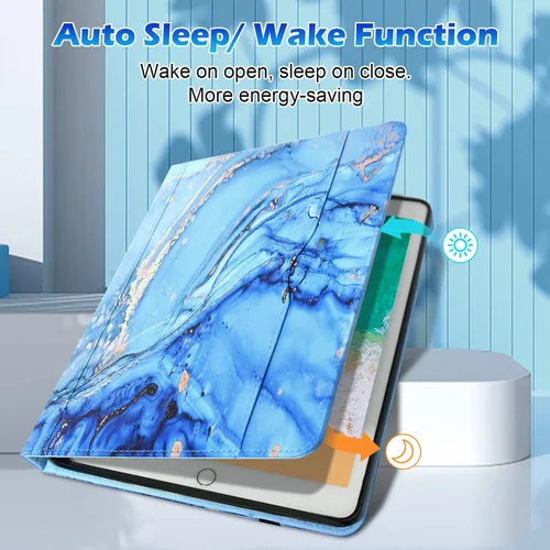 Vista 4 de Zonefoker Fundas para iPad de 6ª generación 2018/2017, iPad Air 2 2014, iPad Air 2013, iPad Pro 9.7 pulgadas 2016 con soporte para lápices, funda
